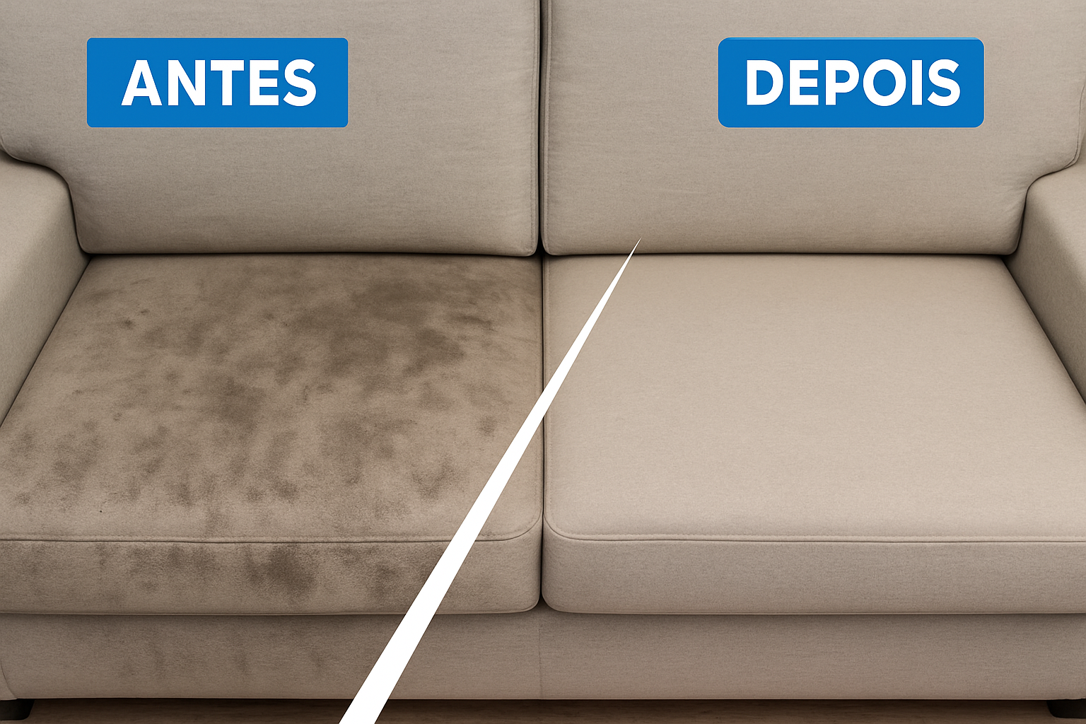Antes e Depois da Limpeza de Sofá