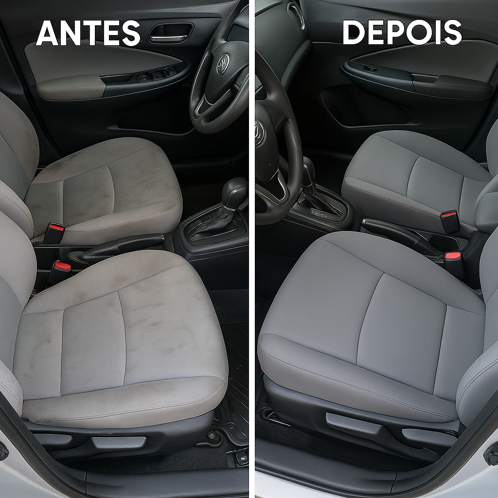 Antes e Depois da Limpeza Automotiva
